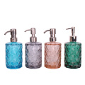 20oz Diamonds shape glass liquid soap bottle with stainless steel pump